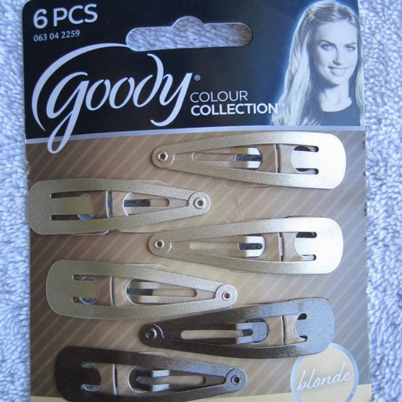 6 Goody Colour Collection Glittery Painted Metal Snap Hair Clips Blonde Brunette - Picture 8 of 16
